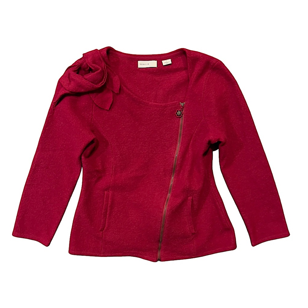 Anthropologie Sleeping On Snow Whirlpetal Wool Cardigan